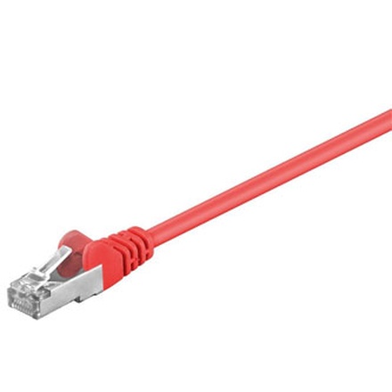 Papírenské zboží - FTP patchcord, Cat.5e, RJ45 M-0.25m, stíněný, červený, economy