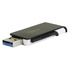 Papírenské zboží - Apacer USB flash disk, USB 3.0 (3.2 Gen 1), 64GB, AH350, schwarz, AP64GAH350B-1, USB A, mit herausziehbarem Konnektro