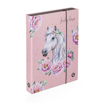 Papírenské zboží - Box na sešity A4 Jumbo kůň romantic