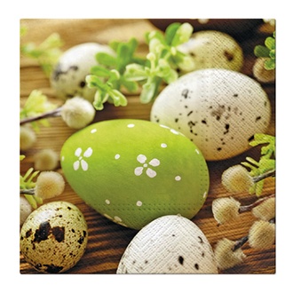 Papírenské zboží - Ubrousky PAW L 33x33cm Eggs Among Catkins