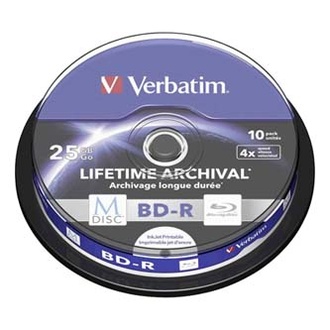 Papírenské zboží - Verbatim BD-R, 25GB, cake box, 43825, 4X, 10-pack, pro archivaci dat