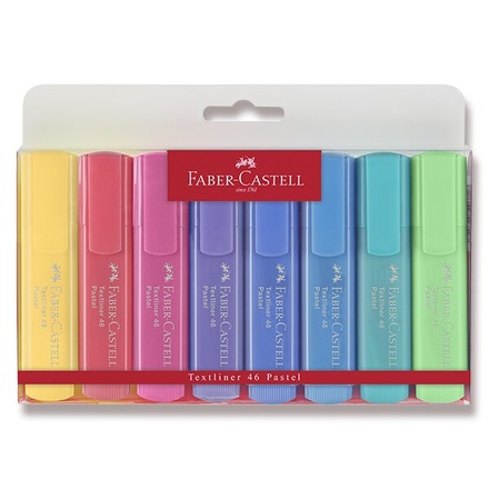 Papírenské zboží - Zvýrazňovač Faber-Castell Textliner 46 8 kusů, pastelové