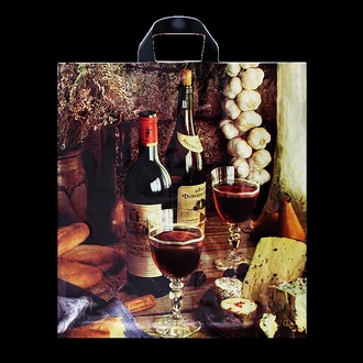 Papírenské zboží - Taška igelitová LDPE foto ucho 46x50+5 cm - víno