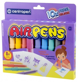 Papírenské zboží - Foukací fixy CENTROPEN 1500, 10ks Air Pens Pastel set
