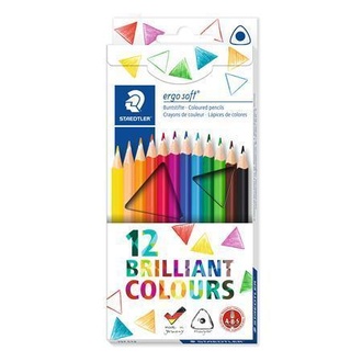 Papírenské zboží - Barevné pastelky "Ergo Soft", 12 barev, trojhranná, STAEDTLER