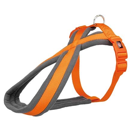 Papírenské zboží - Nylonový postroj PREMIUM podšitý - papaya XXS-XS:hruď:26-38cm/10mm