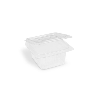 Papírenské zboží - Miska (rPET) s víčkem hranatá průhledná 375ml [50 ks]