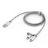 Papírenské zboží - USB Kabel (2.0), USB A M - microUSB M + Apple Lightning M, 1m, 2 in 1 silbern, Verbatim, Box, 48869, austauschbare Stecker Lightni
