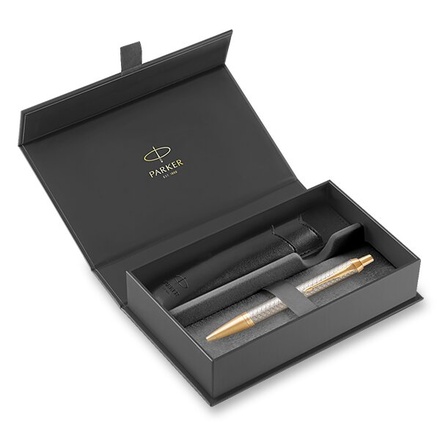 Papírenské zboží - Parker IM Premium Warm Grey GT sada kuličkové pero a pouzdro