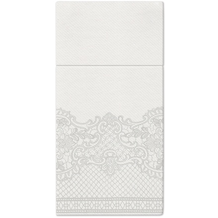 Papírenské zboží - Ubrousky na příbory PAW AIRLAID 40x40cm Royal Lace Silver [25 ks]