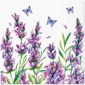 Papírenské zboží - Ubrousky TaT 33x33cm Lavender Butterfly
