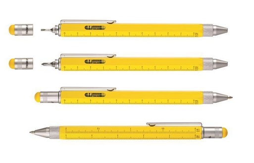 Papírenské zboží - Kuličkové pero, žlutá, multitasking, se stylusem, TROIKA