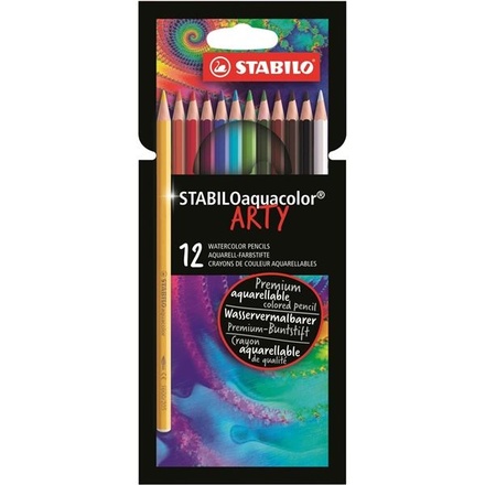 Papírenské zboží - Akvarelové pastelky STABILOaquacolor ARTY - sada 12 barev