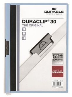 Papírenské zboží - Desky s rychlovazačem "DURACLIP® 30", modrá, s klipem, A4, DURABLE