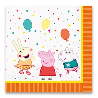 Papírenské zboží - Papírové ubrousky Peppa Pig 33 x 33 cm, 16 ks