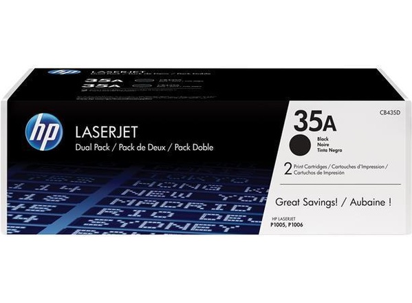 Papírenské zboží - Toner pro "LaserJet P1005, P1006" tiskárny, HP "CB435AD" Černá, 2*1,5 tis.stran