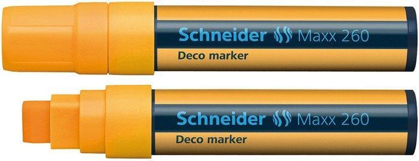 Papírenské zboží - Křídový popisovač "Maxx 260", oranžová, 2-15mm, tekutý, SCHNEIDER