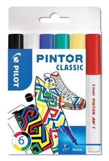 Papírenské zboží - Set dekorativních popisovačů "Pintor F", 6 barev klasik, 1 mm, PILOT