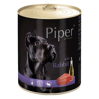 Papírenské zboží - PIPER s králíkem, konzerva pro psy 400g 