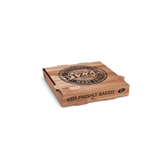 Papírenské zboží - Krabice na pizzu (mikrovlnitá lepenka) kraft 20 x 20 x 4 cm [100 ks]
