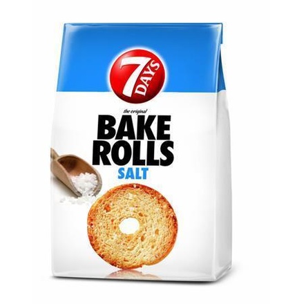 Papírenské zboží - Chlebové chipsy "Bake Rolls", sůl, 80 g, 7 DAYS