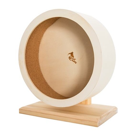 Papírenské zboží - PetBuddy kolotoč, běhací kolo pro křečky, 21 cm, borové dřevo/korek