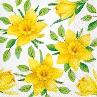 Papírenské zboží - Ubrousky PAW L  33x33cm Yellow Daffodils