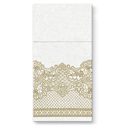 Papírenské zboží - Ubrousky na příbory PAW AIRLAID 40x40cm Royal Lace Gold [25 ks]