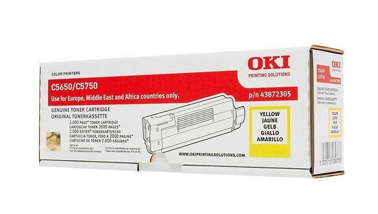 Papírenské zboží - Toner pro "C5650, 5750" tiskárny, OKI Žlutá, 2 tis.stran