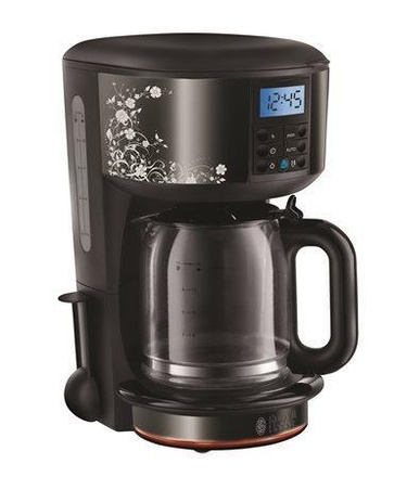 Papírenské zboží - Kávovar "Legacy Floral", černá/bílá, RUSSELL HOBBS