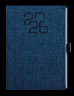 Papírenské zboží - Denní diář - David - Fabric - A5 - modrá