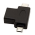 Papírenské zboží - USB Adapter, (2.0), USB A F-microUSB M + USB C M, 0, schwarz, plastic bag, OTG
