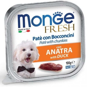 Papírenské zboží - MONGE FRESH - paštika a kousky s kachnou 100 g pro psy 