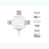 Papírenské zboží - USB-Kabel (2.0), USB A M- USB C / Lightning / Micro-USB, 1.5m, 3v1, weiss, Powercube, flach