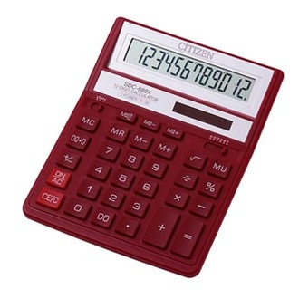 Papírenské zboží - Citizen Kalkulačka SDC888XRD, červená, stolní, dvanáctimístná