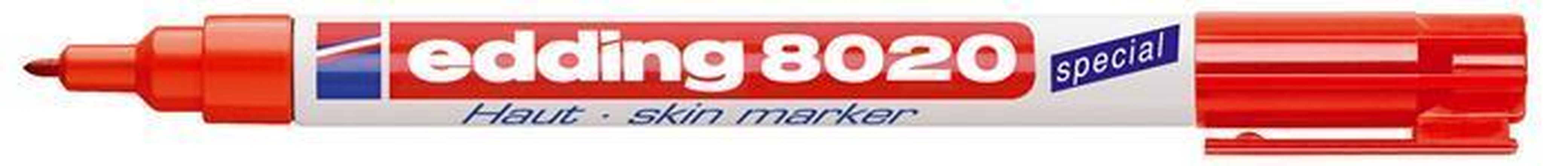 Papírenské zboží - Skin marker, 1 mm, bullet tip, EDDING "8020", red