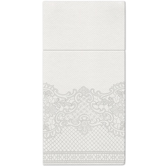 Papírenské zboží - Ubrousky na příbory PAW AIRLAID 40x40cm Royal Lace Silver [25 ks]