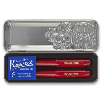 Papírenské zboží - Sada kuličková tužka a plnicí pero Moleskine Kaweco červená