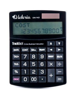 Papírenské zboží - Kalkulačka, stolní, 12místný displej, dvojitá "00", VICTORIA "GVA-7422"