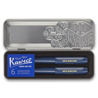 Papírenské zboží - Sada kuličková tužka a plnicí pero Moleskine Kaweco modrá