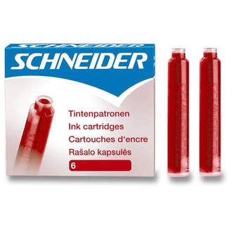 Papírenské zboží - Inkoustové bombičky Schneider, 6 ks červené
