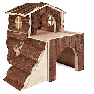 Papírenské zboží - Dřevěný domek BJORK pro křečky, 2 místnosti 31 x 28 x 29 cm 