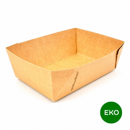 Papírenské zboží - EKO miska malá kraft 740 ml, 135 × 90 × 50 mm [20 ks]