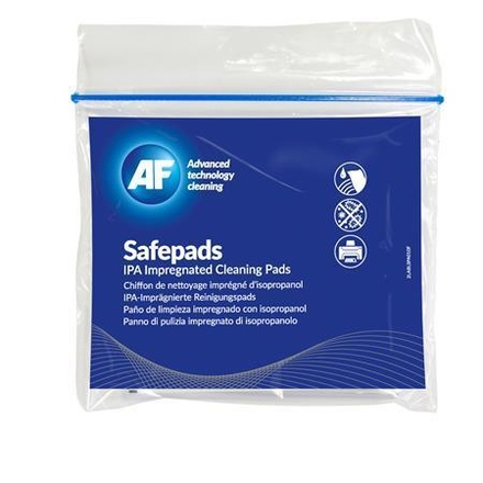 Papírenské zboží - Čisticí ubrousky "Safepads", s izopropylalkoholem, větší velikost, 10 ks, AF