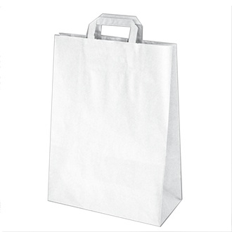 Papírenské zboží - Papírové tašky 32+16 x 39 cm bílé [250 ks]