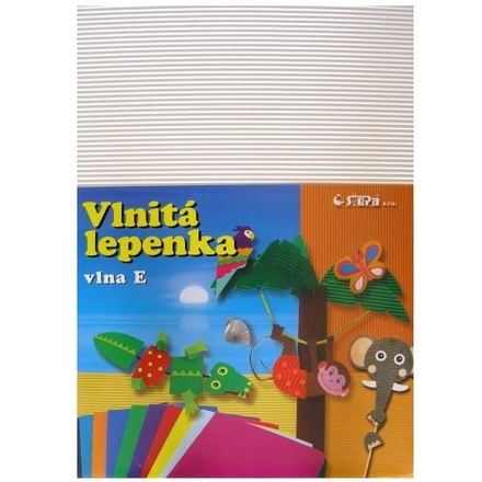 Papírenské zboží - Lepenka E-Welle 260g 34,5 x 24,5cm rovná-bílá 10 listů