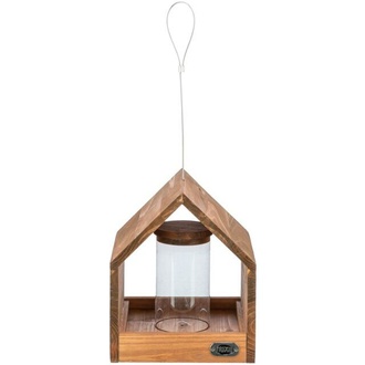 Papírenské zboží - NATURA venkovní krmítko závěsné, domek se silem, 20 × 24 × 20 cm, glazovaná borovice, hněd