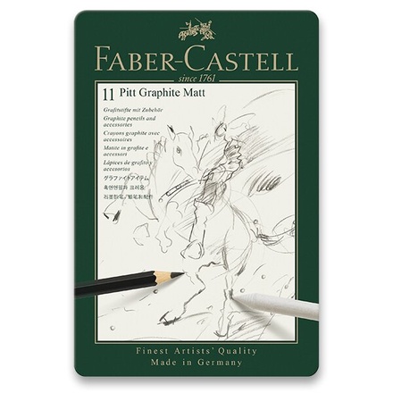 Papírenské zboží - Grafitová tužka Pitt Graphite Matt, plechová k Faber-Castell 115220