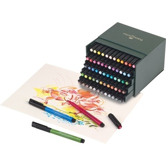 Papírenské zboží - Popisovač Faber-Castell 167150 Pitt Artist Pen Brush sada 60 ks, studio box