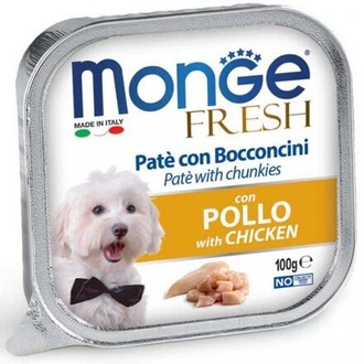 Papírenské zboží - MONGE FRESH - paštika a kousky s kuřecím 100 g pro psy 